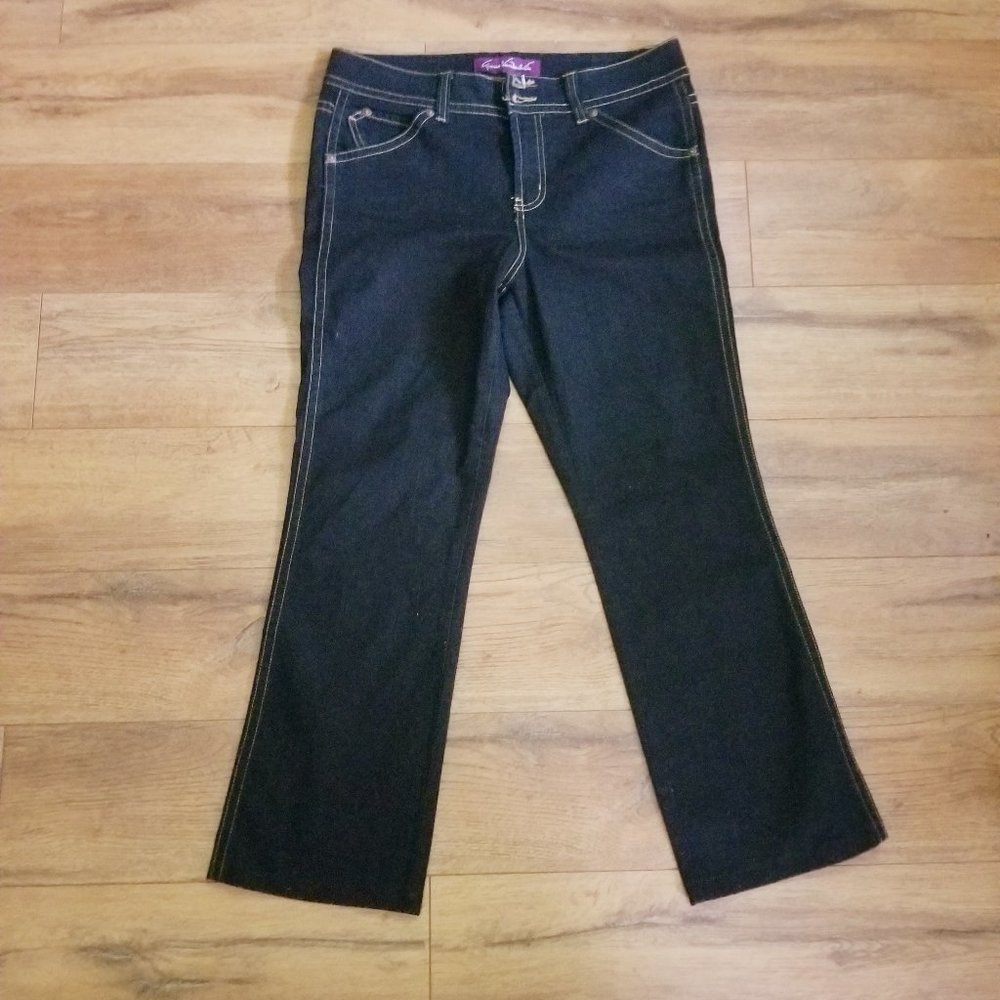 Gloria Vanderbilt Dark Denim Double Button Jeans
